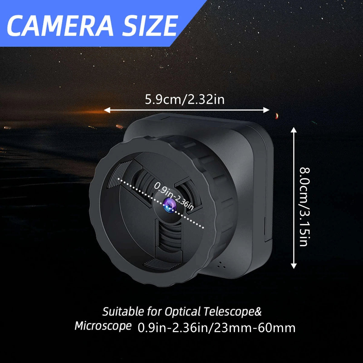 2.4G Wireless Eyepiece Camera 64MP 4K For Astronomical Telescope Monocular