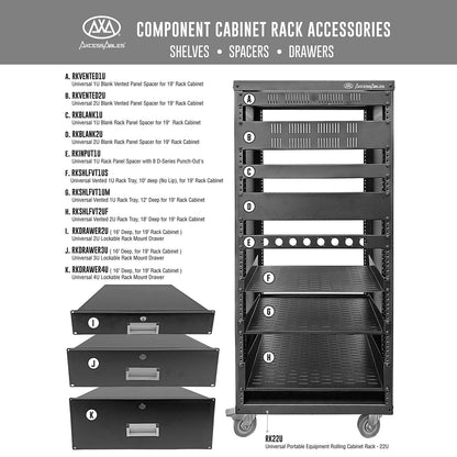 2U Locking Rack Drawer by AxcessAbles | 15" RACK DRAWER, DRAWER WITH LOCK
