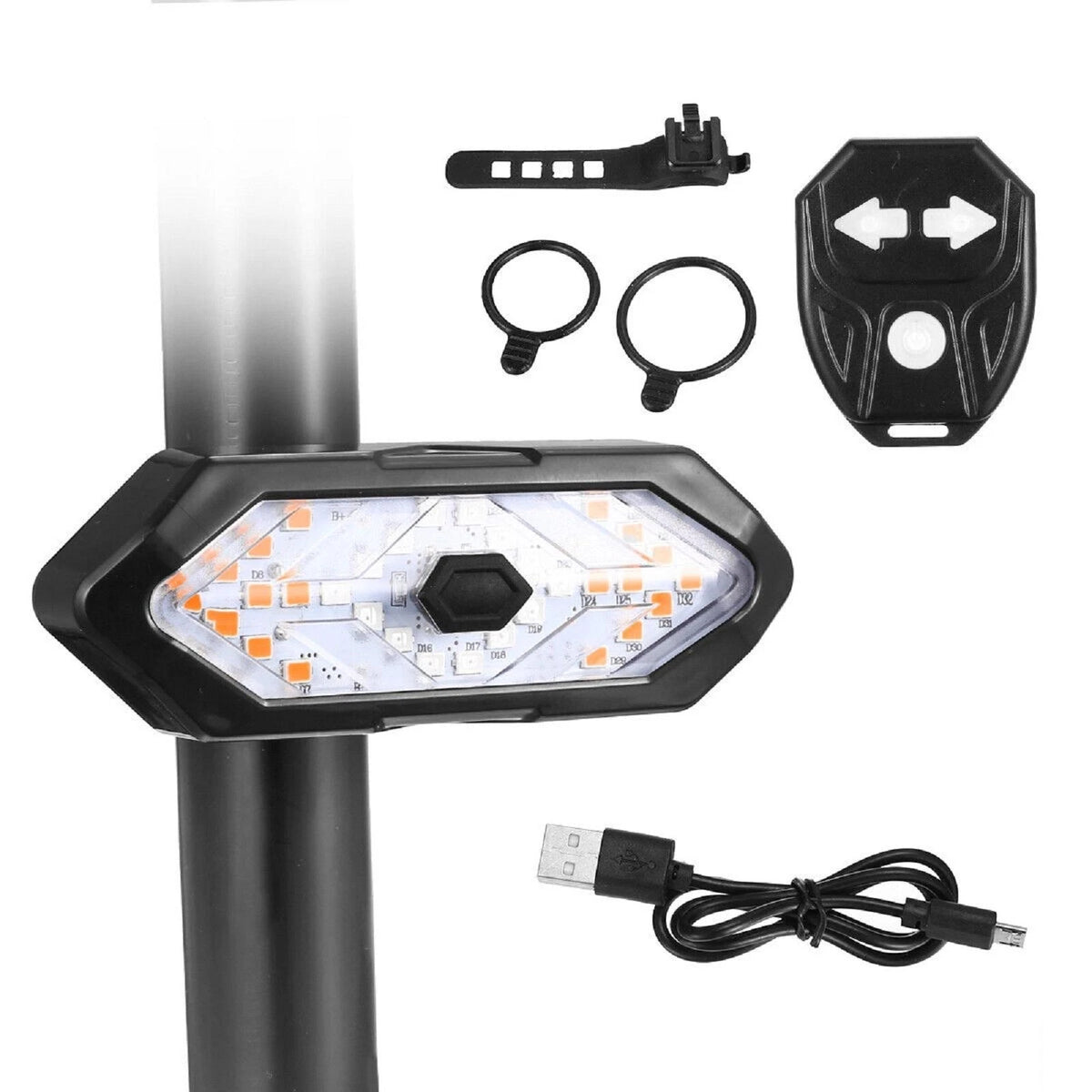 Tail Light Turn Signals Cycling Tail Light USB Bicycle Warning Lamp With Horn