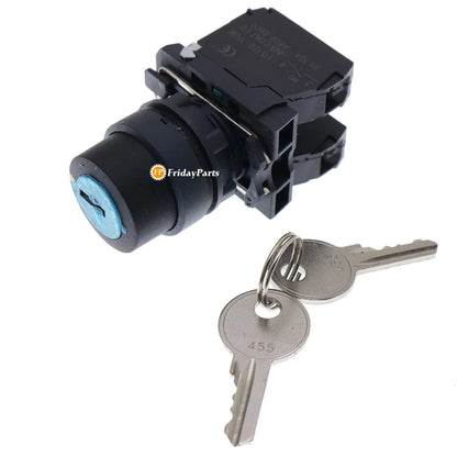 FridayParts Ignition Switch with 2 Keys 149536 for Skyjack Scissor Lift Black