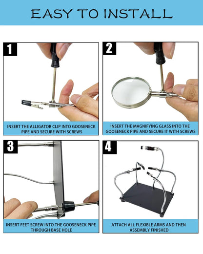 Kaisiking Helping Hands Soldering Station with Magnifying Glass, PCB Holder...