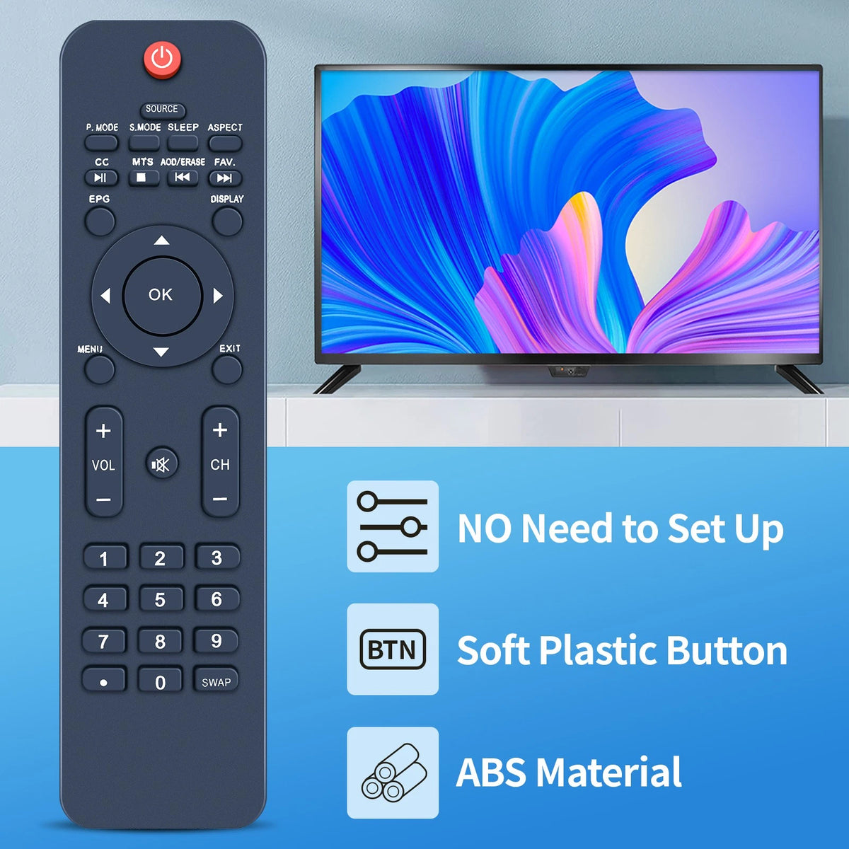 Remote Control For Makena 40S2/Mastertech E32D0A35 MT32SLIHTC1 TV