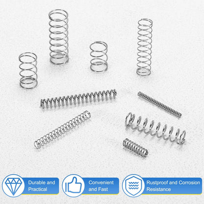 uxcell 25Pcs Compression Spring, 8mm OD 0.5mm Wire 50mm Length, Silver Tone