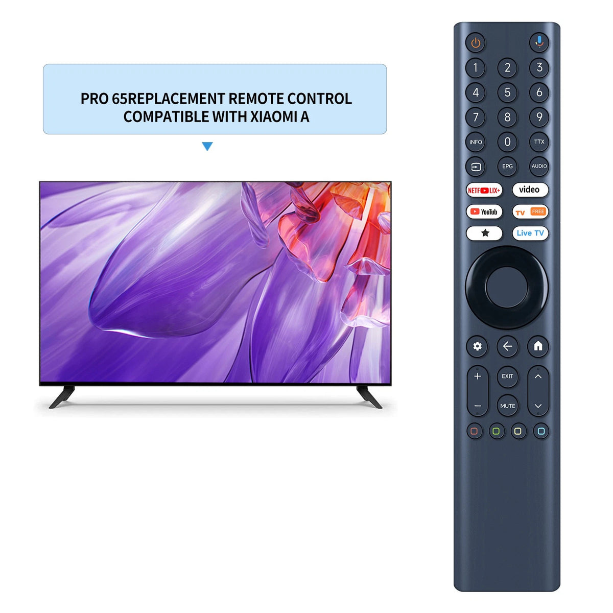 Voice Remote Control For Xiaomi A Pro TV (2026)32”, 43”, 55”, 65” and 75”
