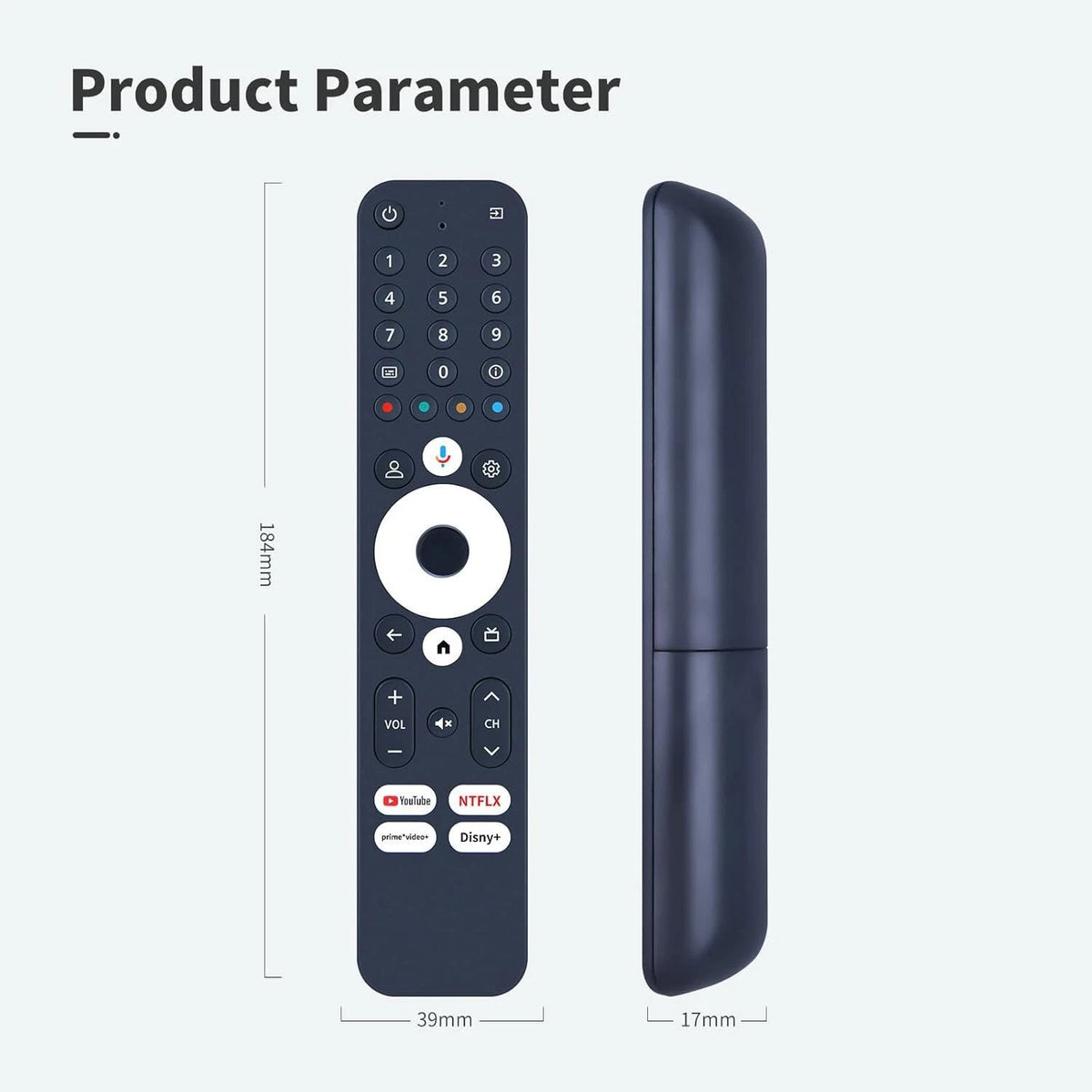 Voice Remote Control For RockTek GX1 Google TV 4K UHD Streaming Player
