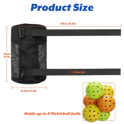 Cosmos Pickleball Ball Holder Adjustable Hanging Bag for One Size, Black