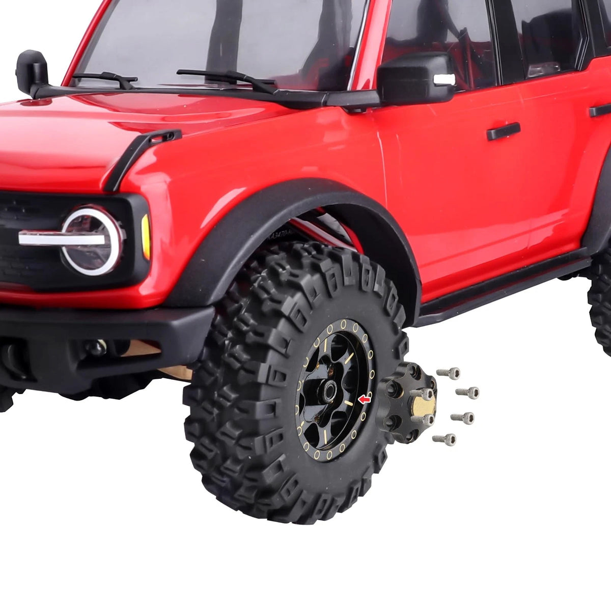 HobbyPark Brass 1.0 Beadlock Wheels and Tires for Traxxas TRX4M Medium