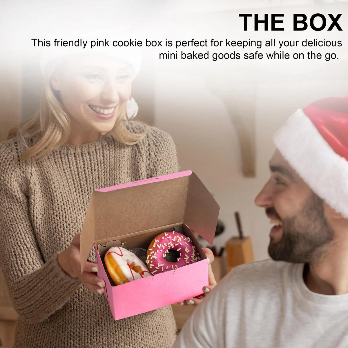 MT Products Pink Cookie Boxes 6" x 4 1/2" x 2 3/4" - Elegant 6 X 4 X 2,