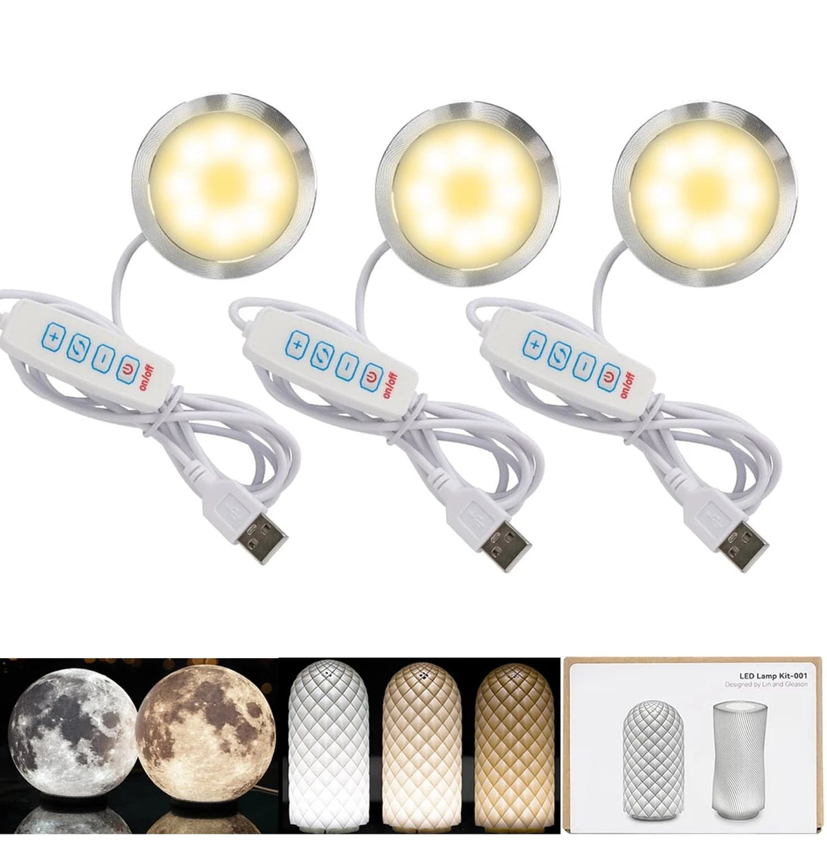 3DZWMAN 3PCS LED Lamp Kit 001 Compatible with Bambu Lab A1