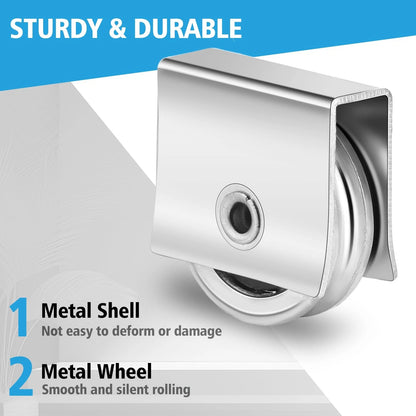 Zonon 10 Pcs Sliding Windows Rollers Assembly Cabinet Silver