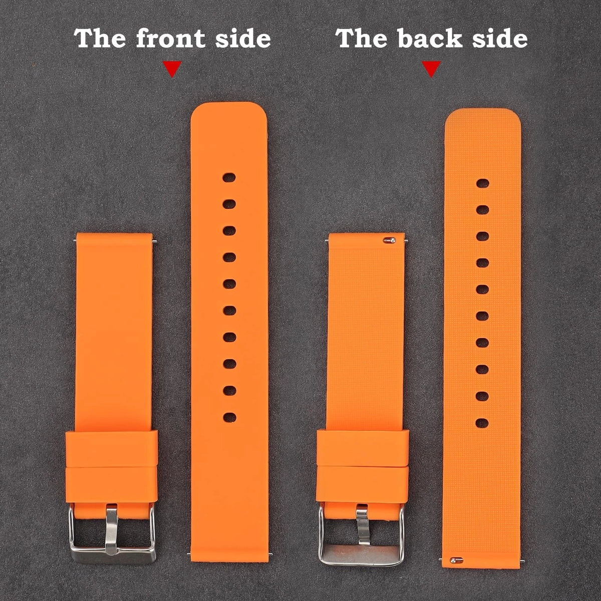 Rihahisy Silicone Watch Strap 12mm, 14mm, 16mm, 17mm, 18mm, 21mm, Orange