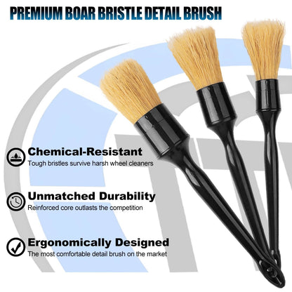 8Pcs Wheel Brush, Tire Cleaner Brush Set - 2 Soft Black