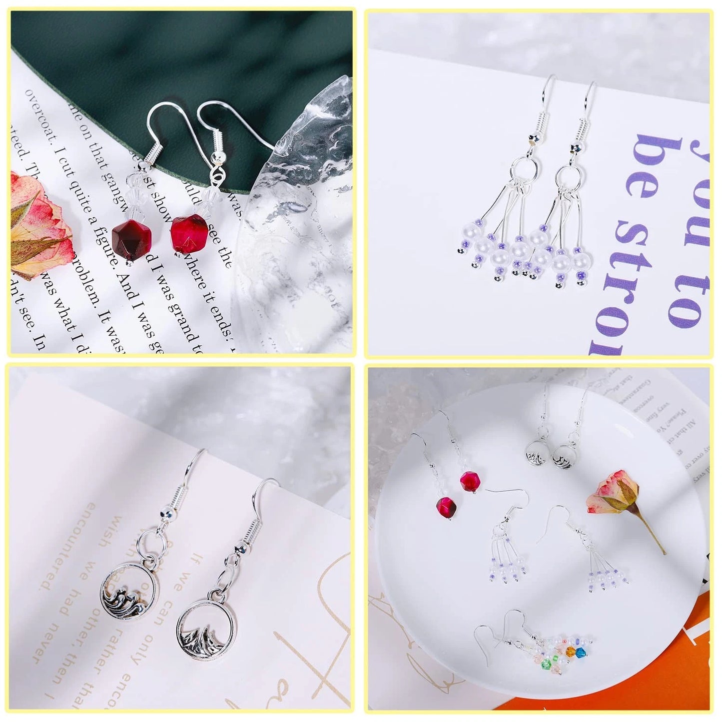 600Pcs Hypoallergenic Earring Hooks, Silver Making Kit,