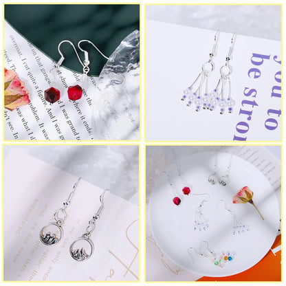 600Pcs Hypoallergenic Earring Hooks, Silver Making Kit,