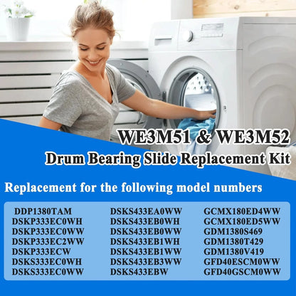 4PCS WE3M51 WE3M52 Clothes Dryer Teflon and Nylon Drum Bearing Slide...