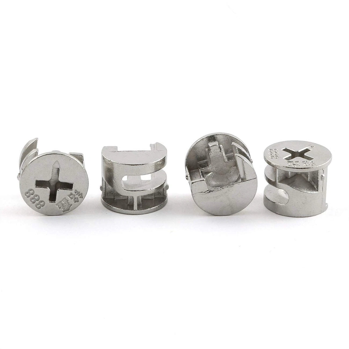 4Set Furniture Hardware Double End Head Rod Connection Cam Fittings 64mm