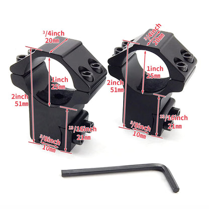 homeingarden 2-Pack Scope Rings 1" High Profile Rifle Mount Black