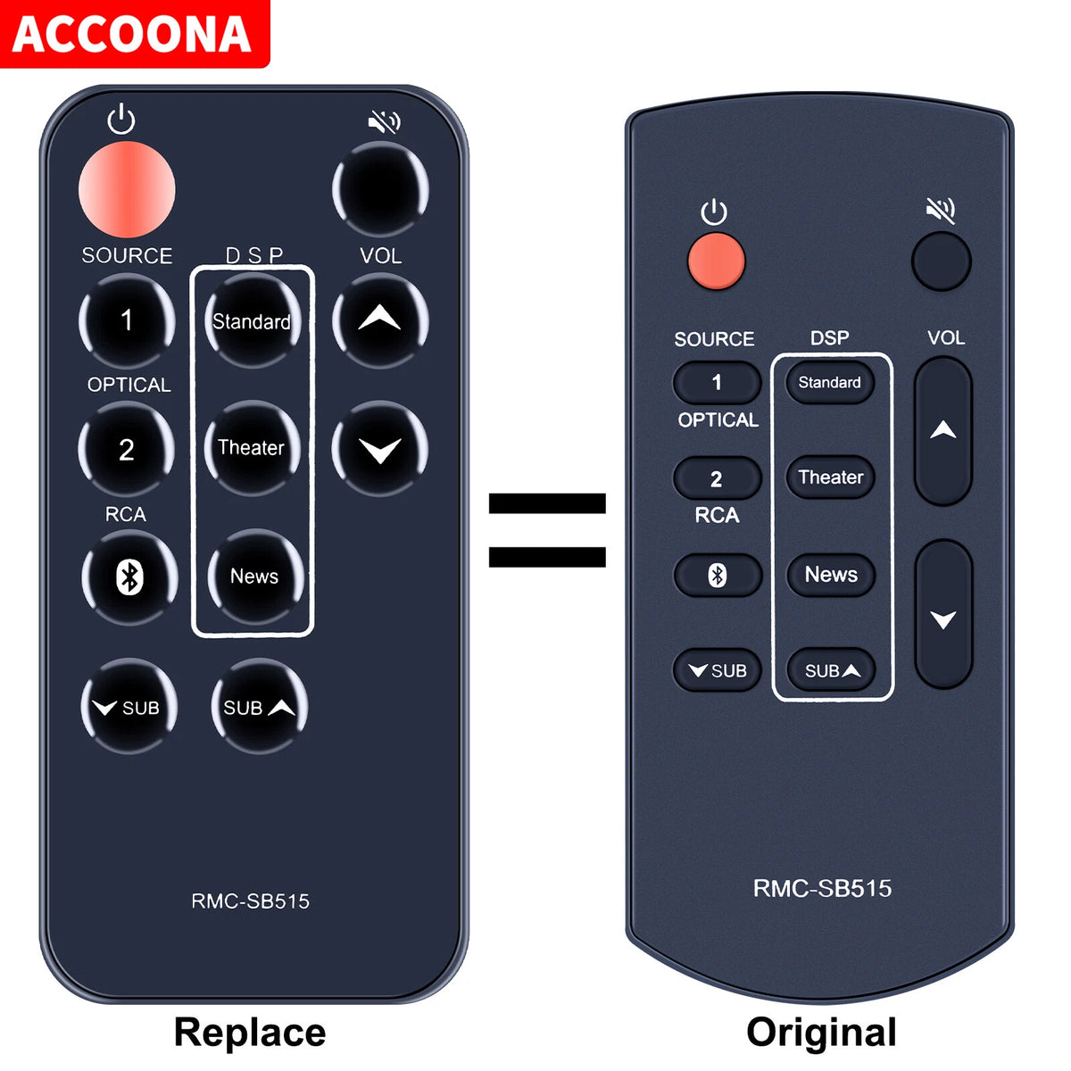 RMC-SB515 Remote Control For Insignia Soundbar NS-SB515 RMCSB515
