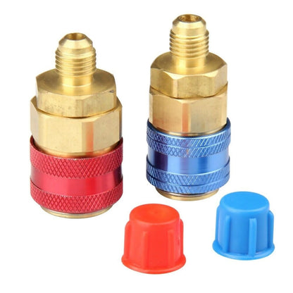 1 Pair A/C R134A Quick Coupler Adapter Car High & Low Side HVAC SAE Male Flare