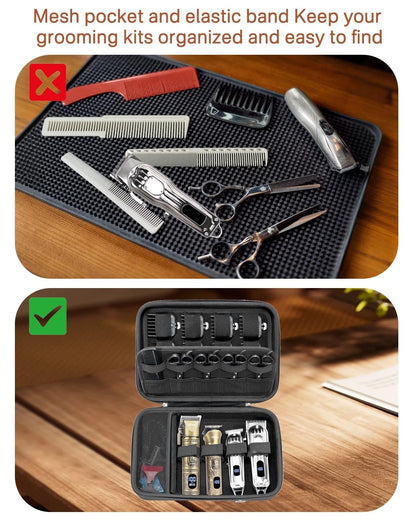 RAIACE Hard Travel Storage Case Compatible with Hair Clippers, Medium, Black