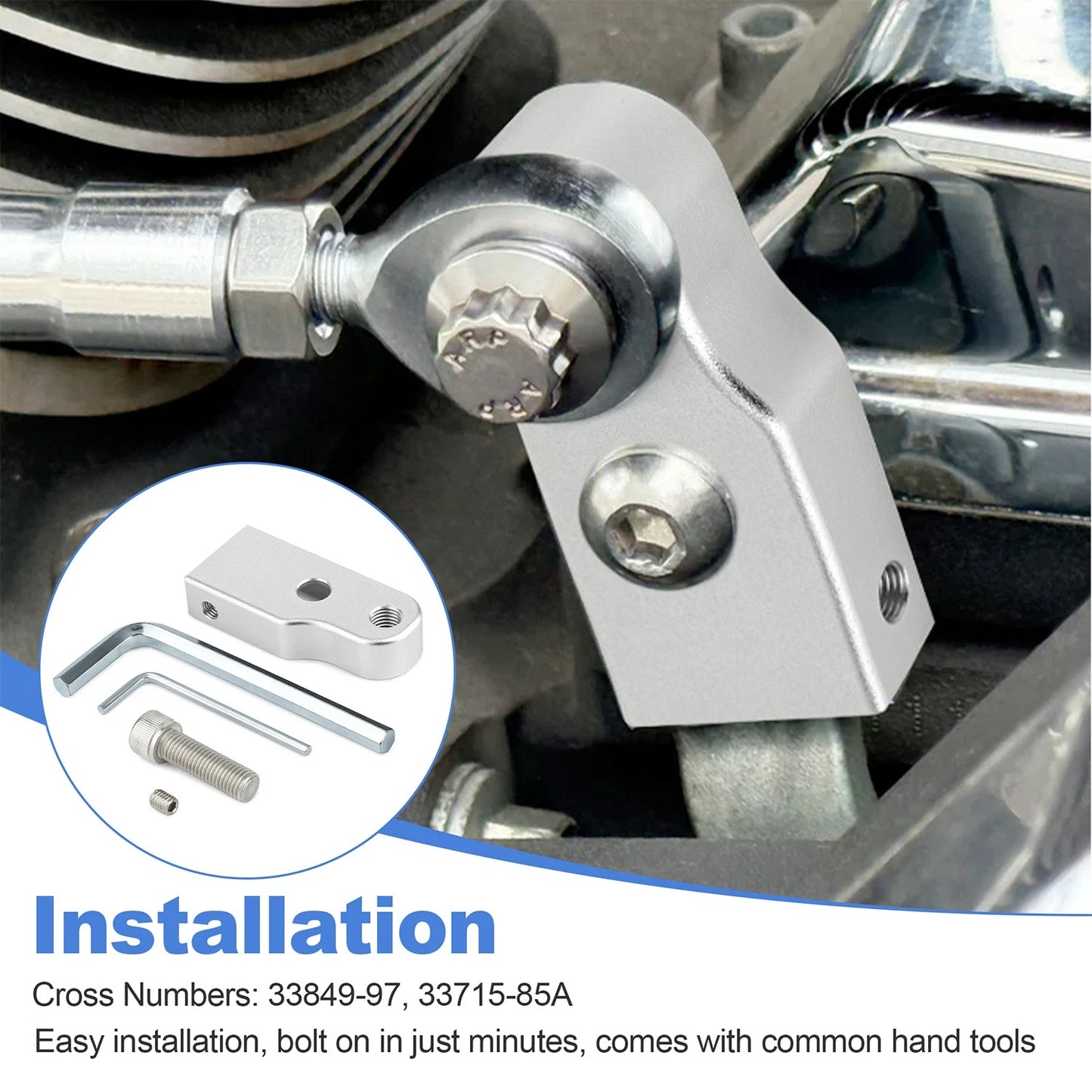 Neutral Shift Bracket Kit For Harley-Davidson Twin Cam 1999-2007 Silver