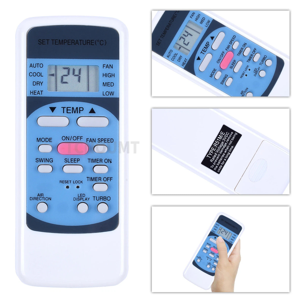 R51M/E Remote Control For Midea AC Air Conditioner R51M/BGE R51D/E R51M/CE