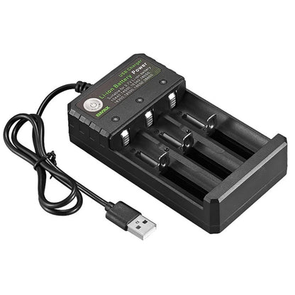 Two-Color Charging Indicator USB DC 5V 3-Slot Lithium Battery Charger Portable