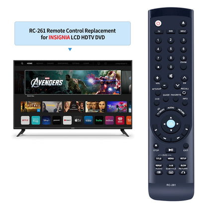 RC-261 For Insignia TV Remote Control NS-LDVD26Q-10A NS-LDVD19Q-10A