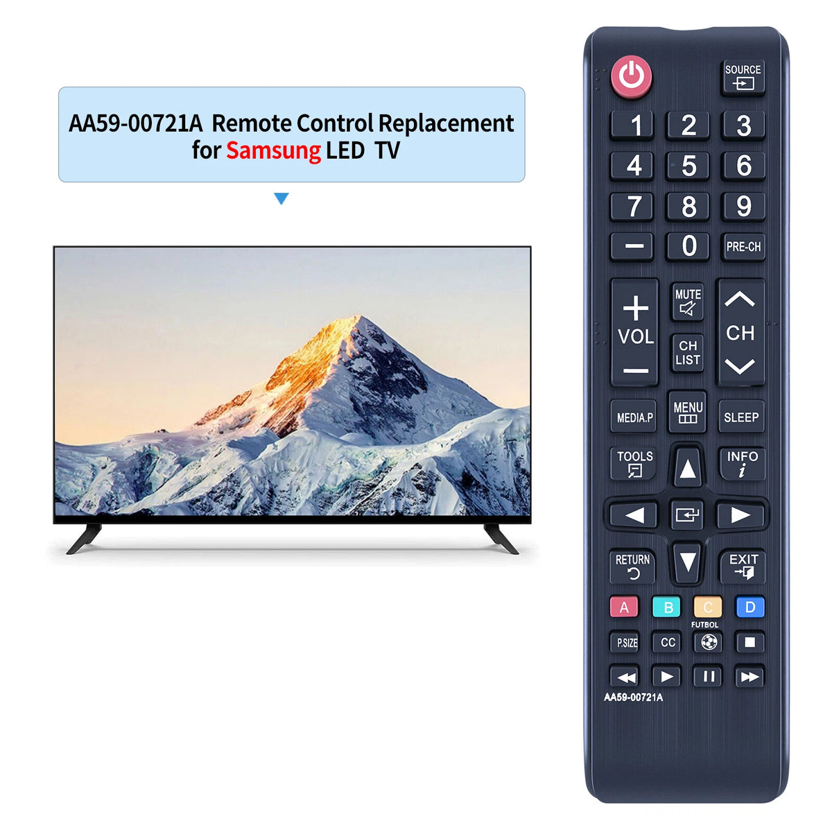 AA59-00721A Replace Remote Control For Samsung UN32EH4003FXZA Television