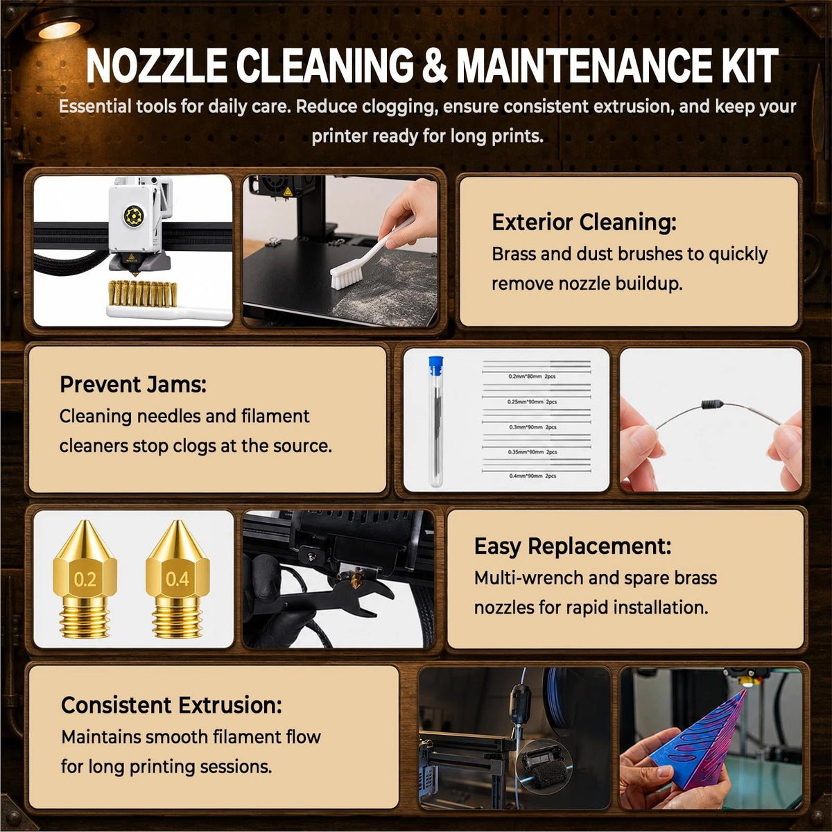 CreatryLab 3D Printer Tools, 38-Piece Maintenance Kit,