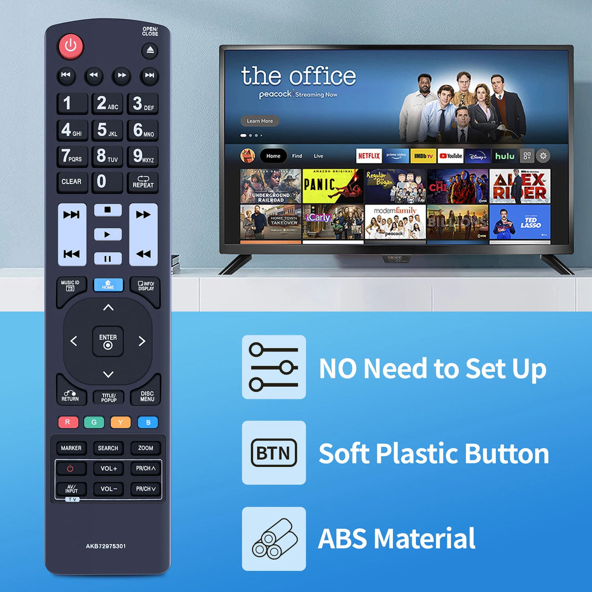 AKB72975301 Remote Control For LG Player BD550 BD560 BD560C BD590C