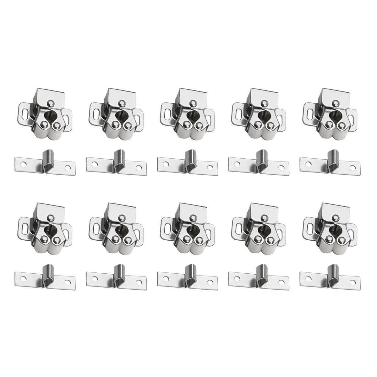 10Pcs Silver Home Door Cabinet Cupboard Furniture Catch Stopper Roller Latch ff