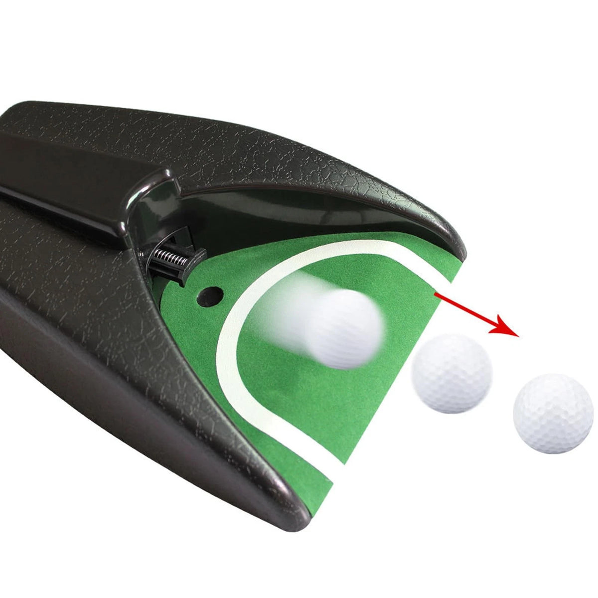 LH90H Automatic Golf Putting Cup with Ball Return – Portable black