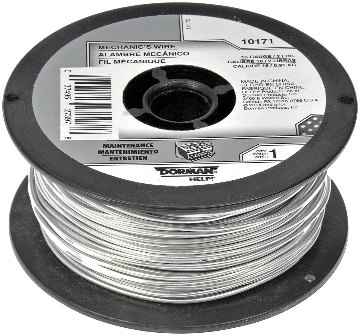 Dorman 10171 Mechanics Wire 16 Gauge 2 Pound Spool Universal 16 Gauge, Silver