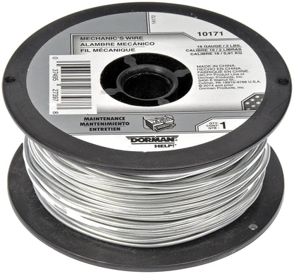 Dorman 10171 Mechanics Wire 16 Gauge 2 Pound Spool Universal 16 Gauge, Silver
