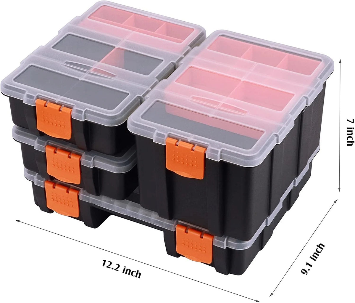 Makitoyo MP009 Hardware & Parts 4 PCS Set Toolbox, Black, Orange, Transparent