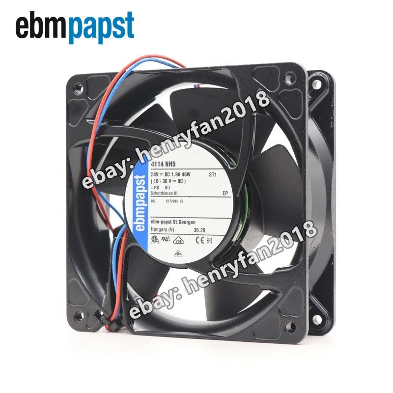 Ebmpapst Fan 4114NH5 Axial Fan DC 24V 1.9A 46W 120*120*38MM  Cooling Fan
