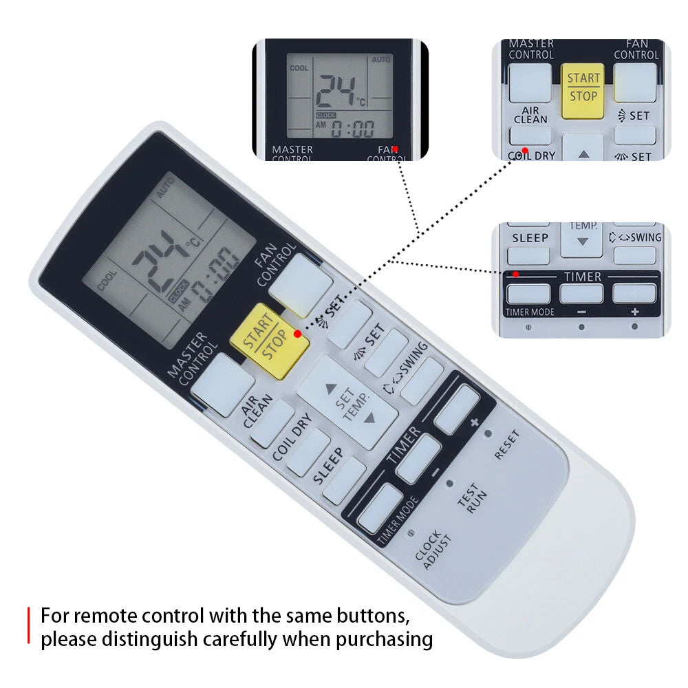 Remote Control For Fujitsu Air Conditioner ASU30CLX1 ASU36CLX1 AOU30CLX1