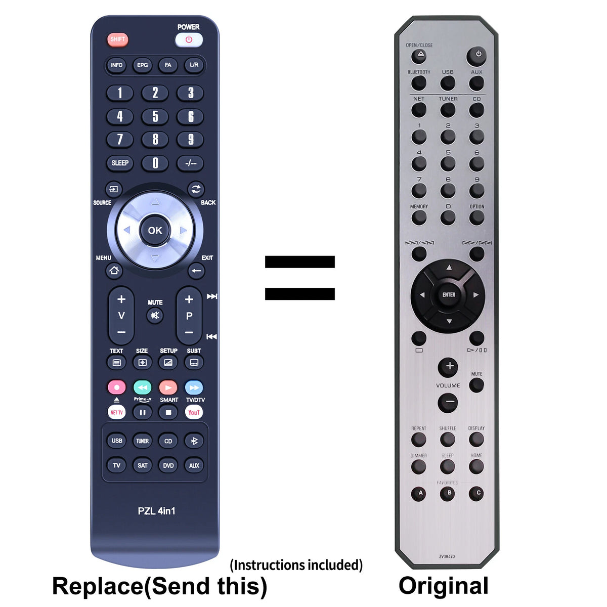ZV384200 Replace Remote Control For Yamaha CRX-N470D MCRN470 HiFi System