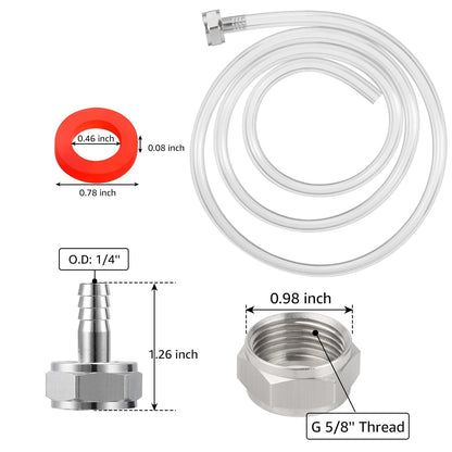 10ft Kegerator Beer Line Tubing 3/16" with Barb Fitting, Clear
