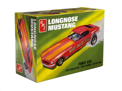 AMT 1969 Ford Mustang Long Nose Funny Car Gas Ronda 1:25 Scale 1 inch, White