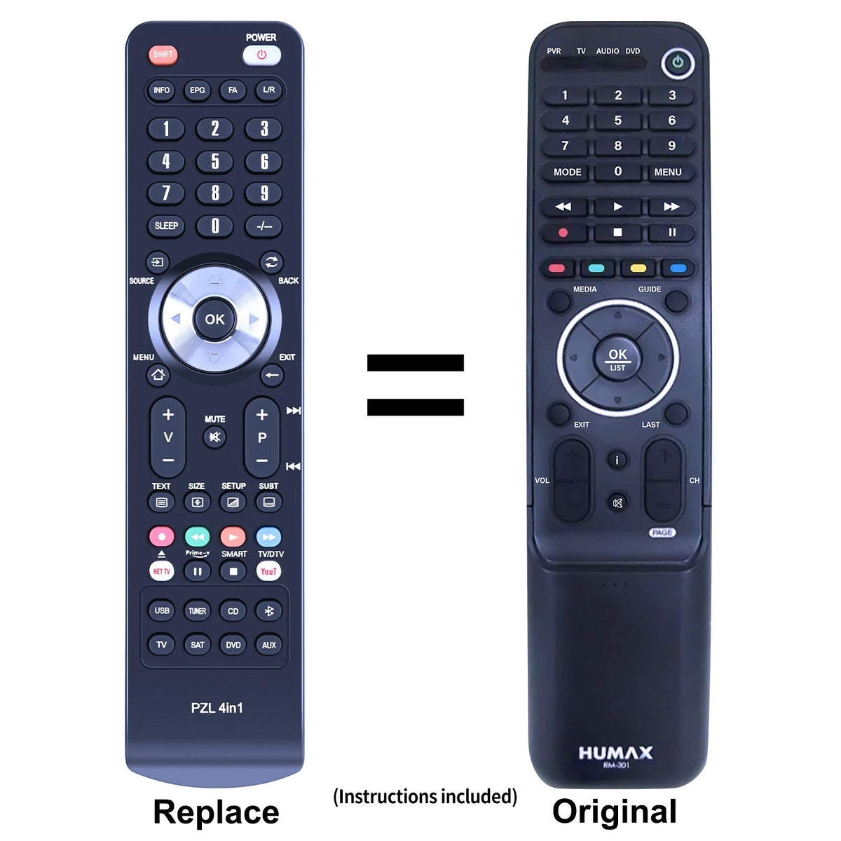 Replacement Remote Control For Humax RM-301