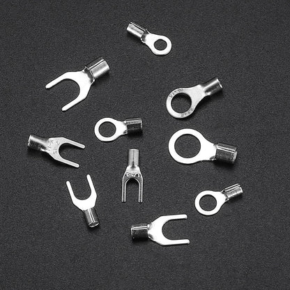 320Pcs Non Insulated Ring Fork Copper Crimp Sleeves 10 Sizes For Automotive Car