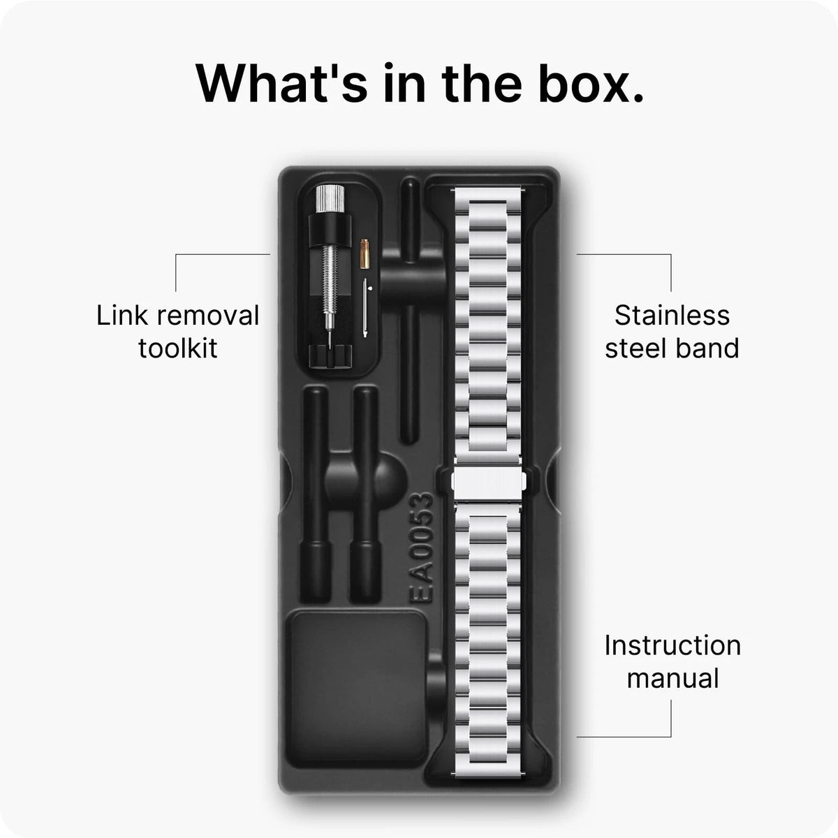 Fullmosa Stainless Steel Watch Band 16mm 18mm 19mm 20mm(see diagram), Silver