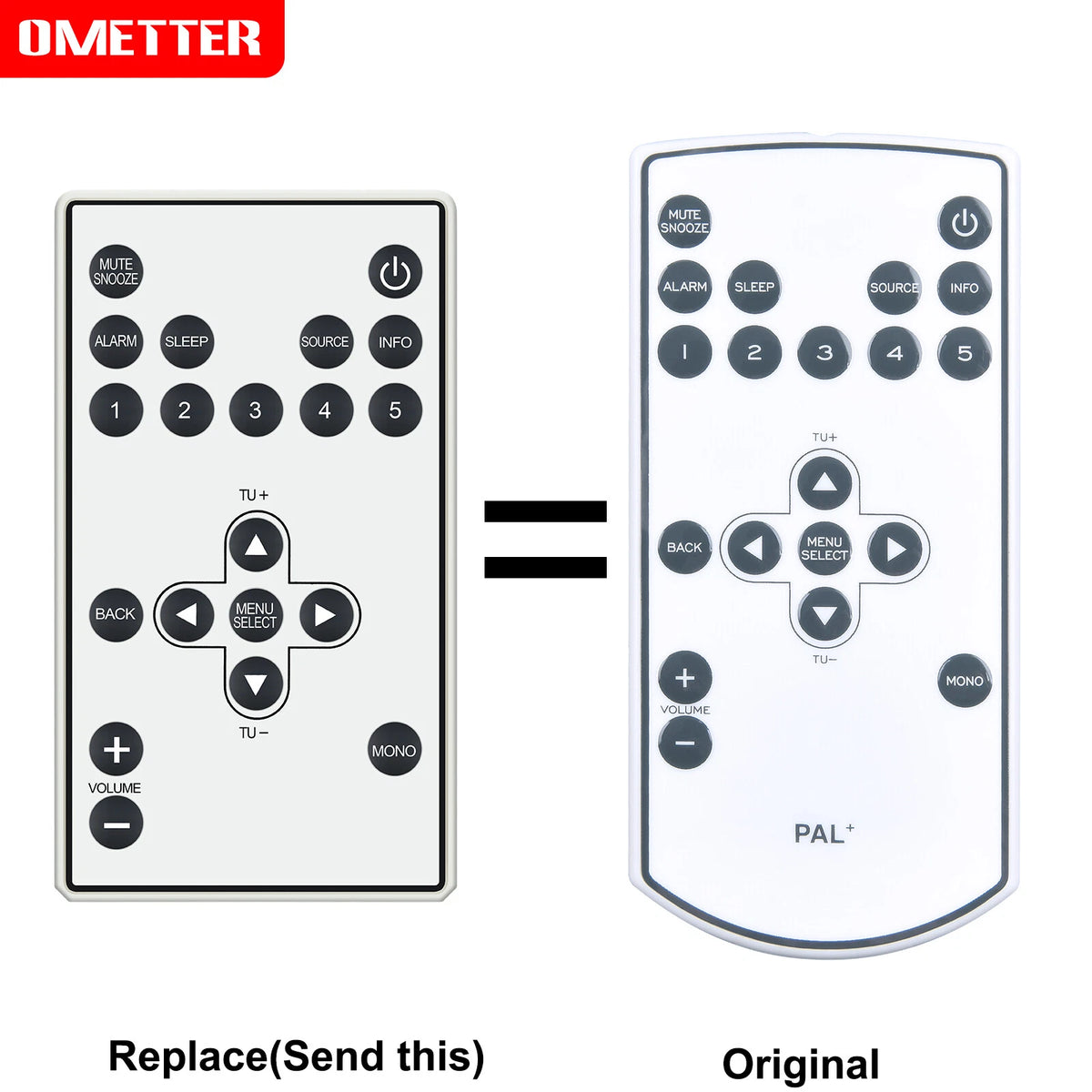 For Tivoli Audio PAL+ PALPRWHT Replacement Remote Control