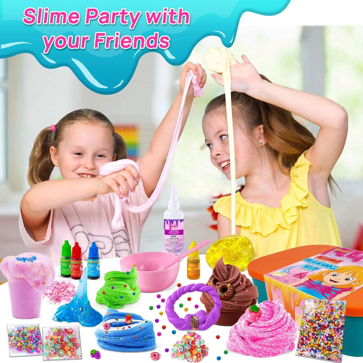 Ice Cream DIY Slime Kit for Girls, Confetti Making Small, Multicolor