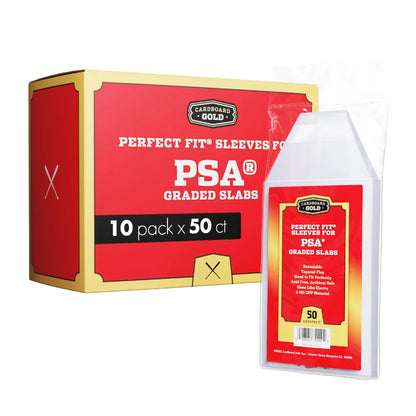 Cardboard Gold PSA Slab Sleeves - 500 Pack Resealable 500 Sleeves, Clear