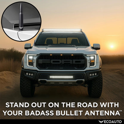 EcoAuto 50 Cal Bullet Antenna for Ford F150 F250 F350 & 50 CAL BULLET, Black