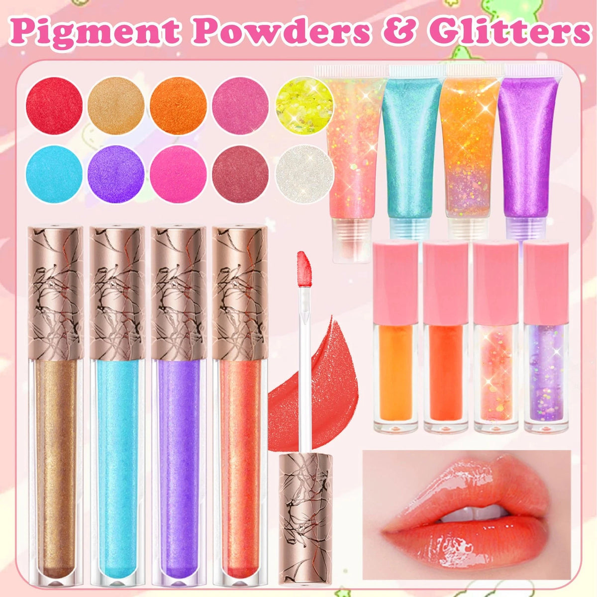 BRIPATI Lip Gloss Making Kit for Girls DIY Your Own 12 pieces, Multicolor