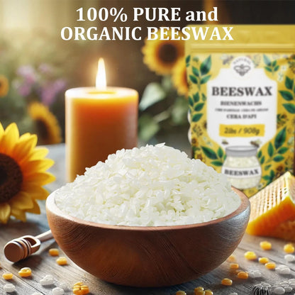 Beeswax pellets 1LB, VEGISHINE Pure and Natural White